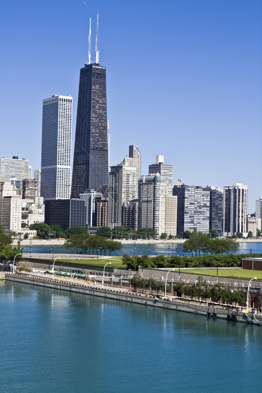 芝加哥办公楼数旅游灯光景观路灯设备城市摩天大楼城市生活风光目的地图片