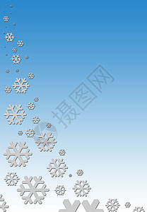 圣诞节下雪背景寒冷季节性雪花薄片季节蓝色花纹冷冻插图天空背景图片