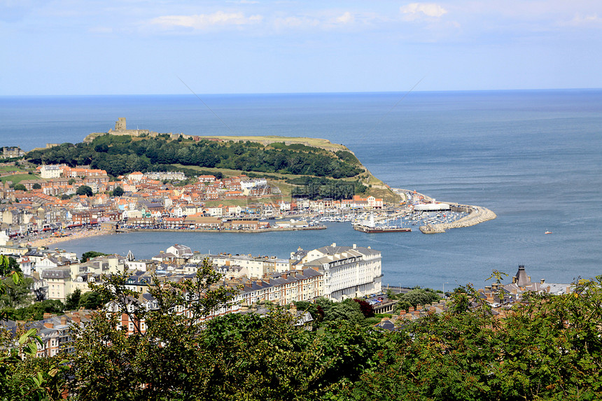 斯卡堡港口和城堡英语海岸素景区海岸线支撑天线建筑物海滩目的地岬角图片