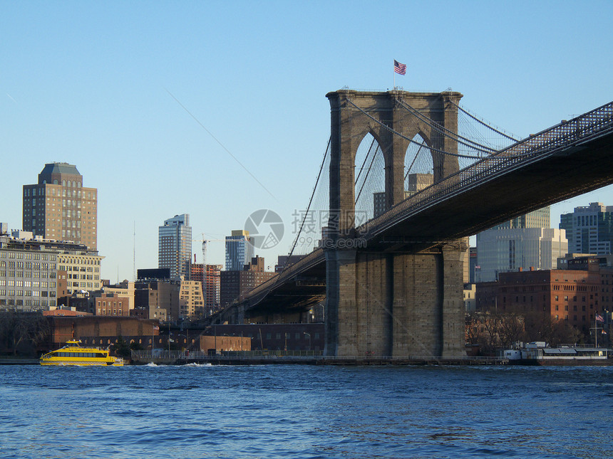 布鲁克林桥旅行商业景观公园游客石头地标城市市中心蓝色图片