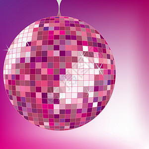 紫色迪斯科球玻璃派对圆圈镜子装饰品插图俱乐部红色音乐乐趣背景图片