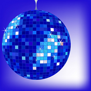 蓝色迪斯科舞团乐趣圆圈舞蹈玻璃音乐装饰品镜子插图俱乐部派对背景图片