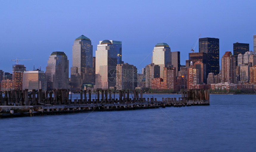下曼哈顿天线商业公园风景建筑学摩天大楼港口市中心城市自由都市图片