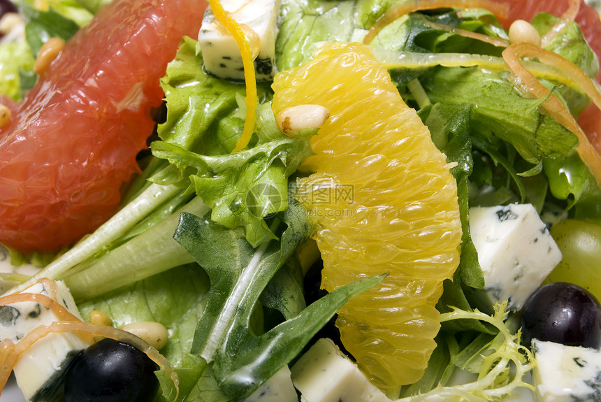 夏季沙拉浆果产品午餐盘子水果蔬菜松子饮食坚果菜单图片