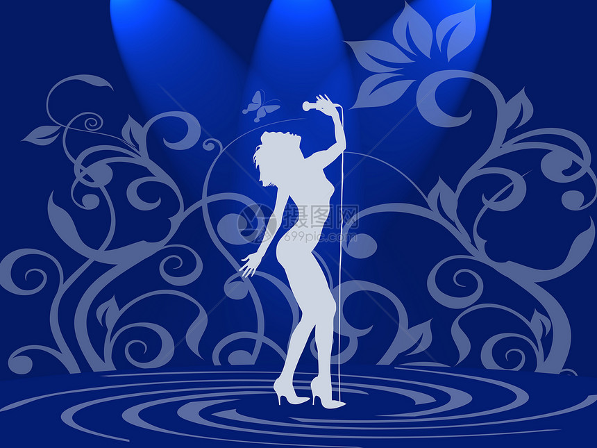 蓝色的女士嗓音音乐麦克风居住人声流行音乐派对歌曲演员女性图片