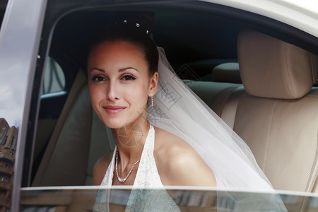 幸福新娘钻石微笑女士女孩生活已婚婚礼面纱美丽背景图片