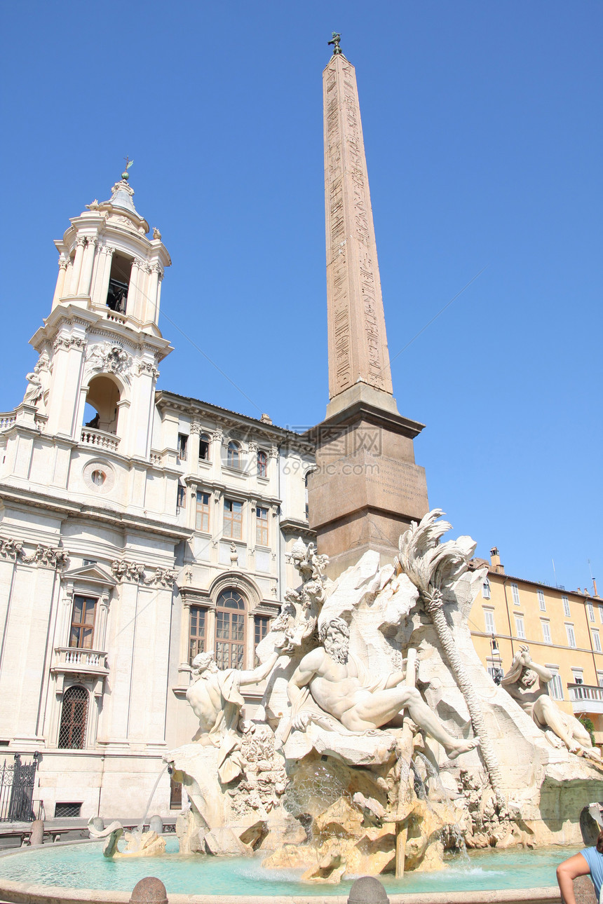 意大利罗马纳沃纳广场雕塑文化建筑物方尖碑吸引力正方形纪念碑历史性旅行街道图片