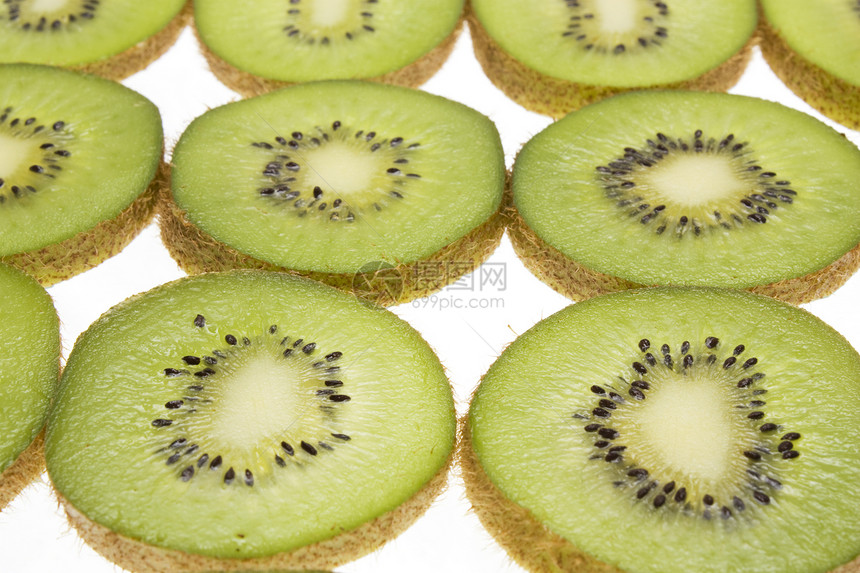 Kiwi 水果切片小吃绿色奇异果诱惑健康种子图片