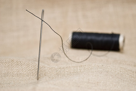 针头和线缝合杂货店磁带工艺餐具针织麻布细绳边缘纺织品刺绣背景图片