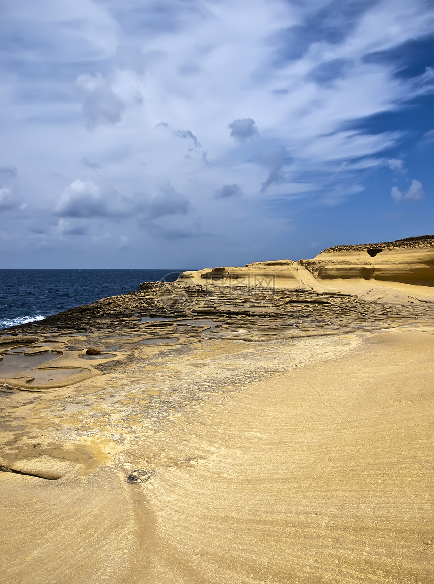 盐碱海岸风景岩石砂岩假期侵蚀地质学天空石灰石地理图片