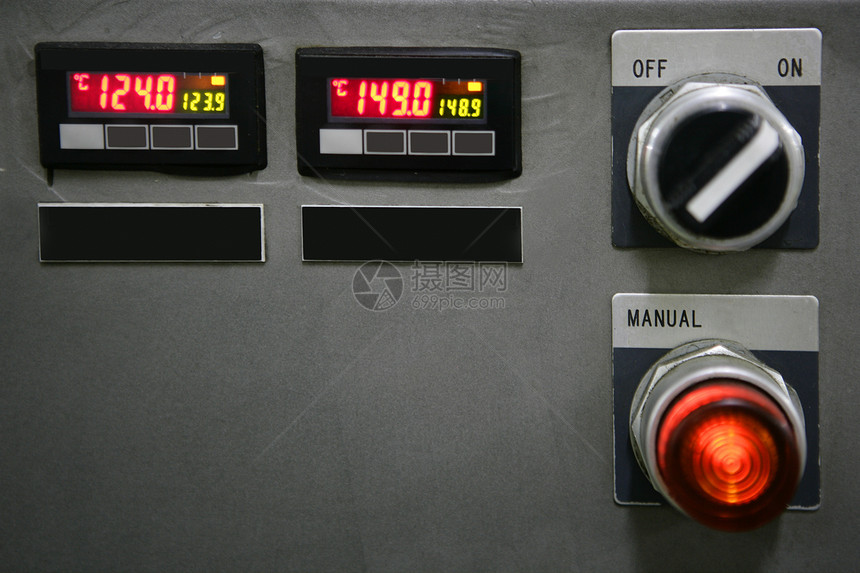 工业控制面板安装按键Name按钮木板机器电气工作控制安全工厂电压制造业图片