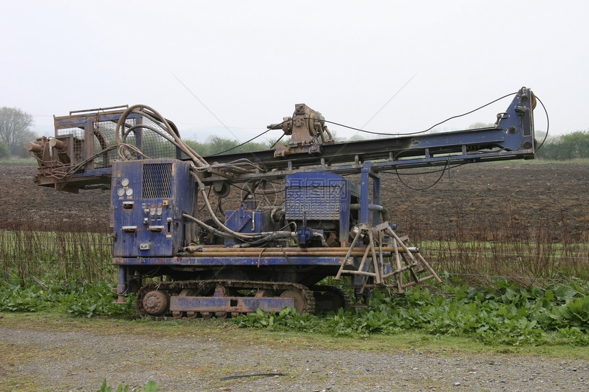 农用农业设备工业乡村拖拉机栽培收成蓝色机械土地力量图片