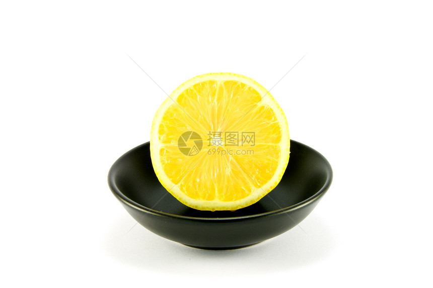 半柠檬白色盘子营养黄色饮食水果图片