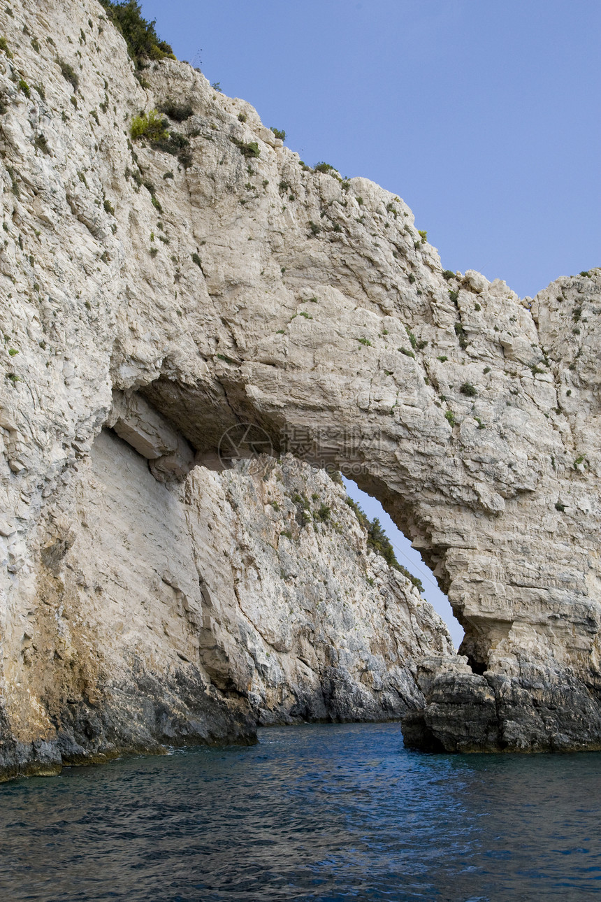 希腊绿色异国阳光海岸线旅游假期情调场景旅行支撑图片