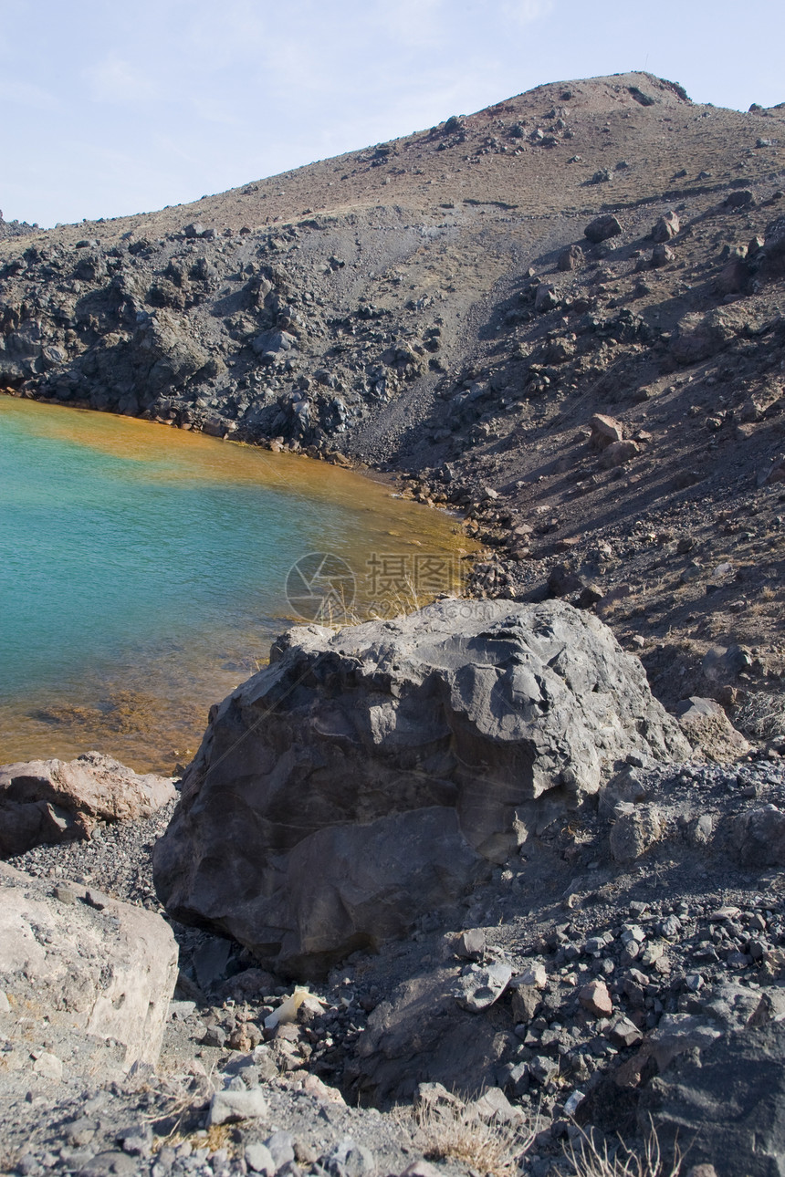 圣托里尼希腊目的地岩石海岸线太阳情调火山口异国支撑旅行天空图片