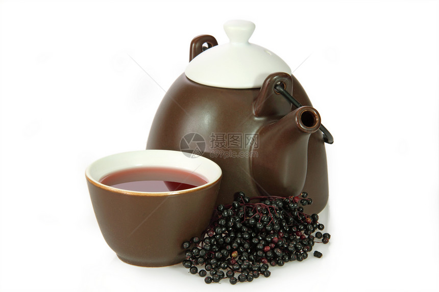 茶老茶医疗叶子杯子草本植物红色茶壶水果绿色草本植物图片