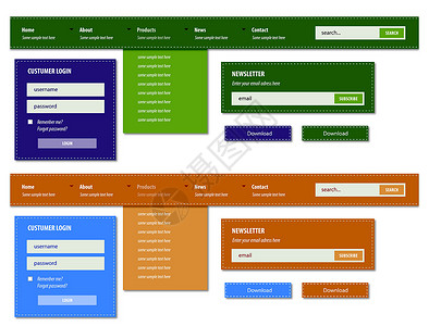 导航菜单 窗体和按钮集链接网站网络横向网页电子邮件标签水平互联网纽扣设计图片