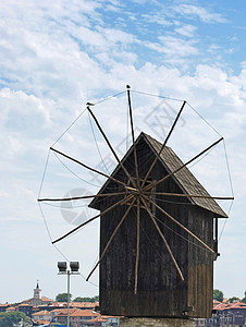 风车世界涡轮历史性木头农村活力历史地标生态背景图片