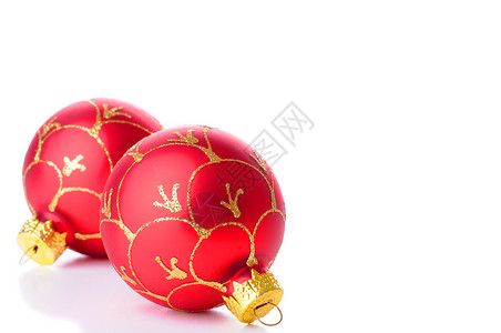圣诞节装饰玻璃季节性红色圆形装饰品背景图片