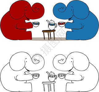 政治书茶党插画