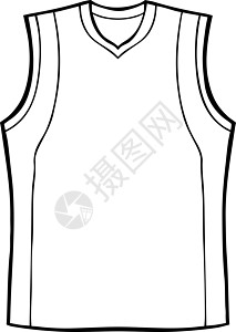 衬衫无袖白色球衣篮球运动插图团队黑色衣服剪贴背景图片