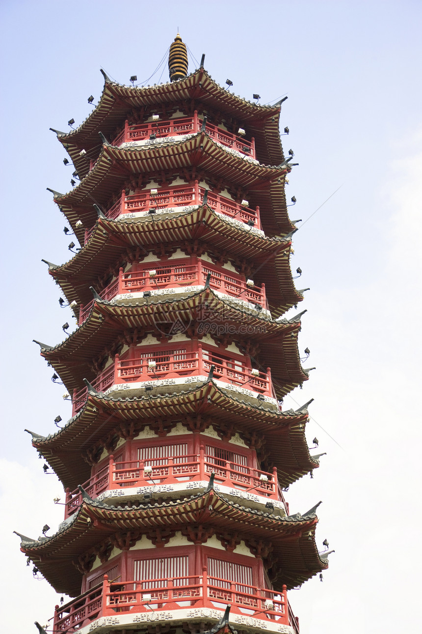 穆隆湖帕果达 中国桂林建筑学宗教建筑建筑物宝塔历史性寺庙图片