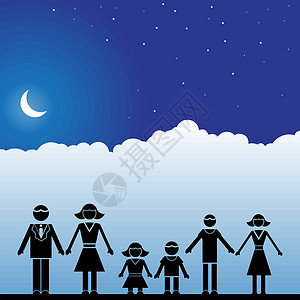 家庭背景插图场景父亲父母孩子们姐姐母亲团体背景图片