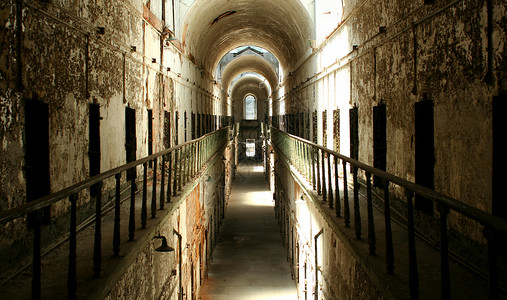 监狱牢房区酒吧机构历史细胞累犯拘留金属刑事历史性建筑学背景图片