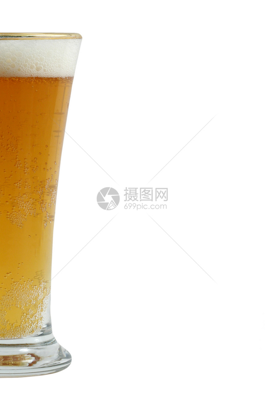 酒杯啤酒玻璃金子泡沫饮料白色液体黄色气泡茶点酒精图片