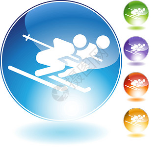 平滑的滑雪数字运动员玩家插图高山白色竞赛男人团队运动背景图片