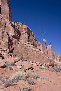在Arches国家公园形成岩石背景图片