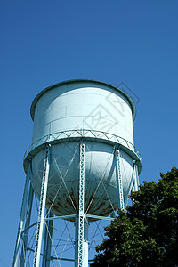 蓝水塔天空建筑学场景城市蓝色建筑结构背景图片