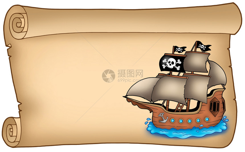 旧海盗船卷轴图片