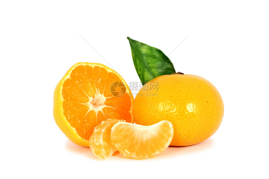 普通普通中文食物绿色热带叶子甜点水果橙子团体白色图片