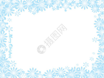 圣诞蓝色白夜雪花圣诞节背景