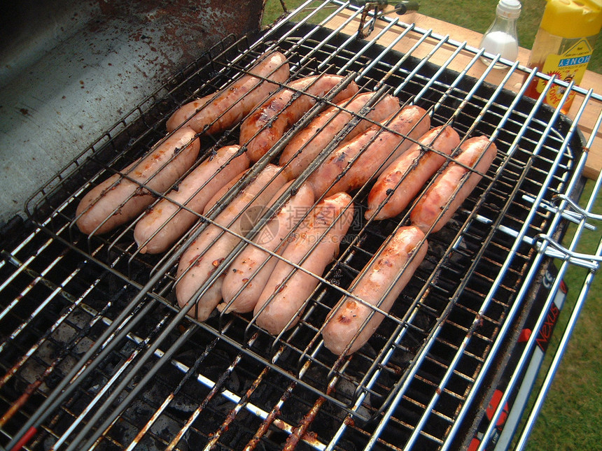 香肠烧烤炙烤棕色烹饪食物猪肉图片