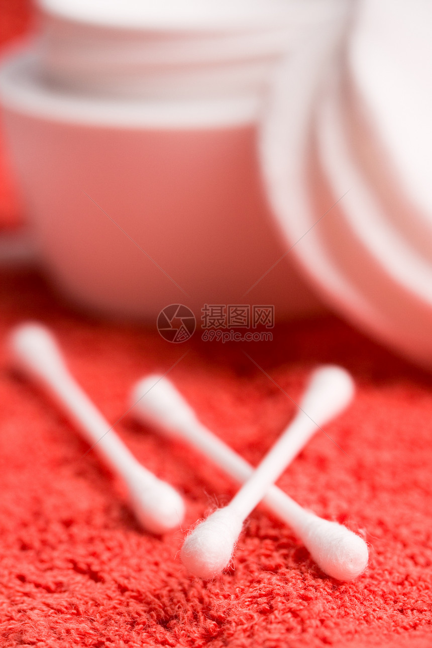 棉棉垫化妆品浴室棉布红色毛巾软垫保健打扫卫生白色图片