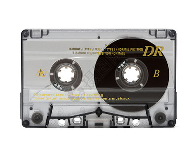 透明磁带素材墨盘盒立体声塑料嗓音娱乐磁带音乐音响白色演示灰色背景