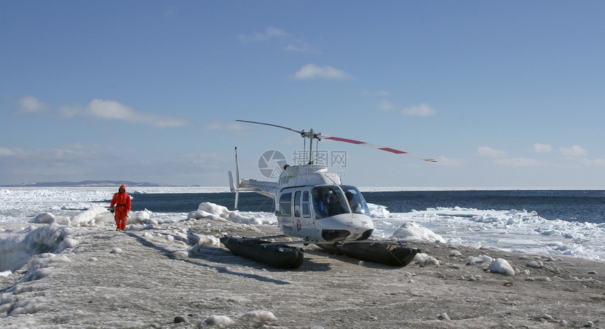 在加拿大北极的直升机加拿大北极科学冻结航班科学家冷冻图片