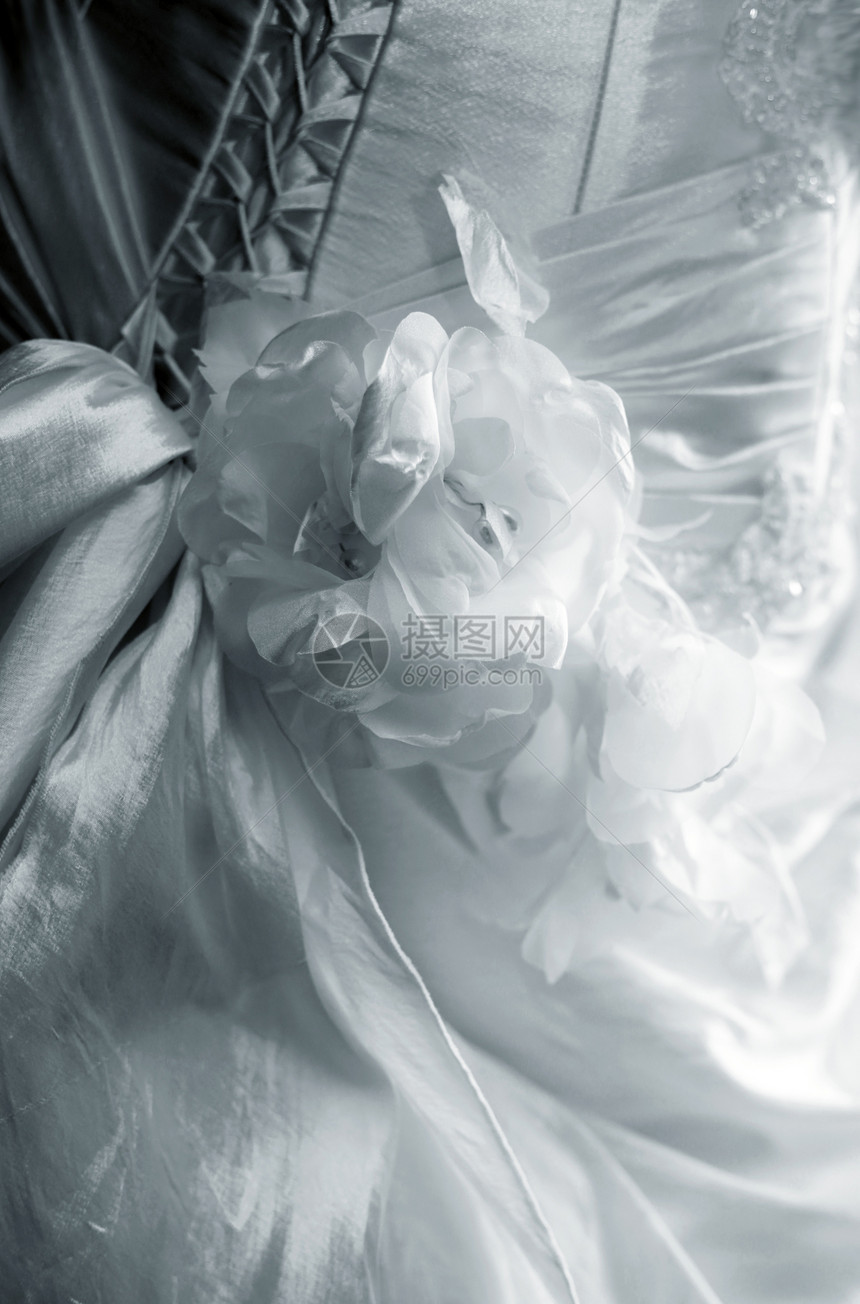 新娘的服装裙子女性正装衣服蕾丝珠子按钮刺绣白色庆典图片