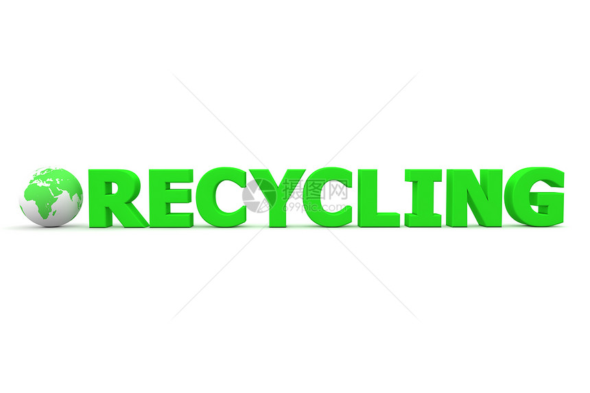 世界回收插图生长技术垃圾生态资源地球白色绿色行星图片