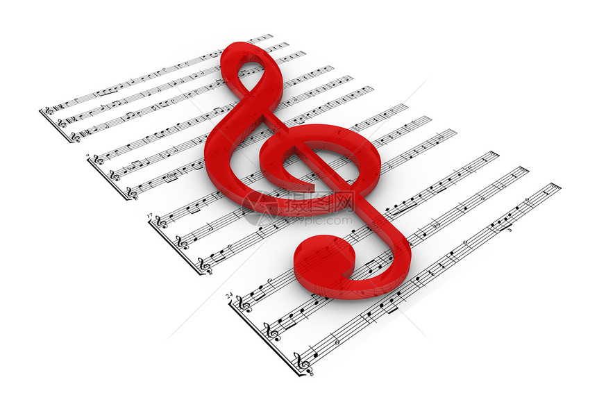 易碎的克莱夫3d音乐白色音符红色文字一个字乐谱形状图片