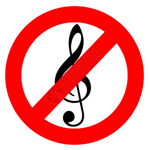 无音乐高音概念禁令注意力插图圆形笔记警告背景图片