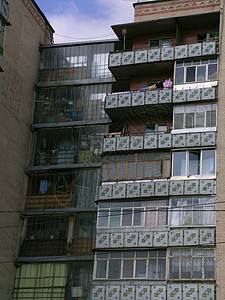 阳台城市梯田住宅地板公寓建筑背景图片