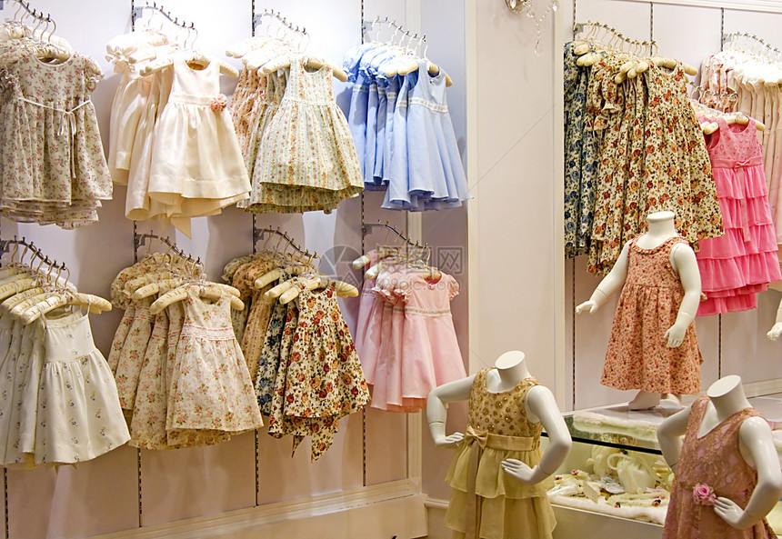 儿童服装店孩子们购物裙子销售零售衣服入口女孩们女孩店铺图片