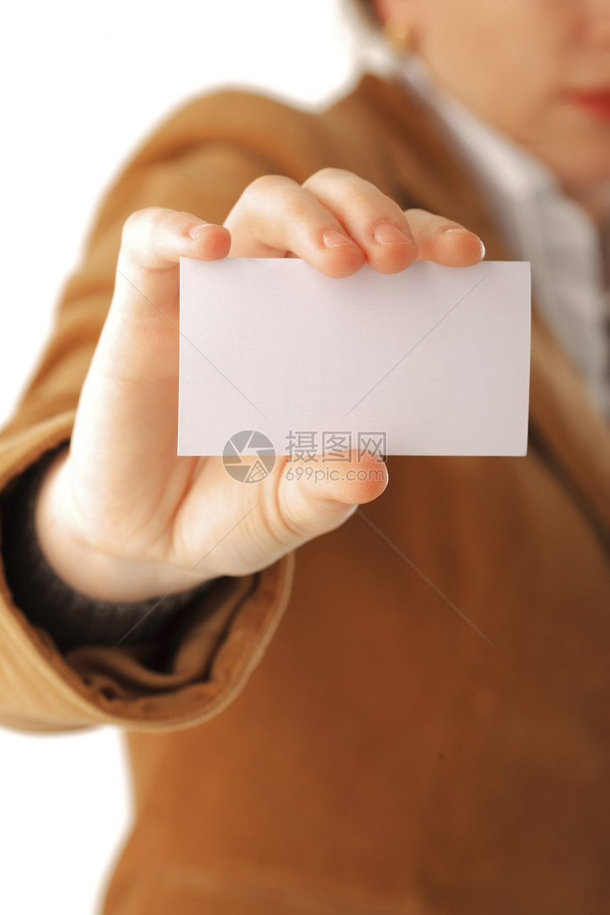 女人的手拿着卡片图片