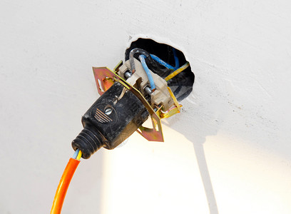 电气 JJ橙子安装安全电缆电线插头活力装置房子蓝色高清图片