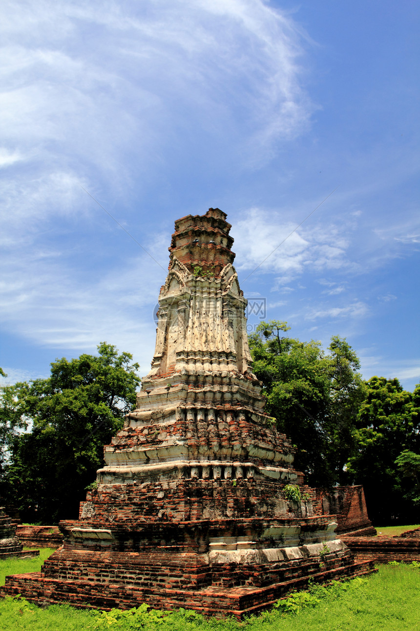 在泰国的Lopburi地标文化建筑学游客寺庙岩石历史蓝色纪念碑假期图片