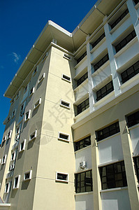大学建设蓝色校园建筑建筑物教育机构建筑学学院天空背景图片