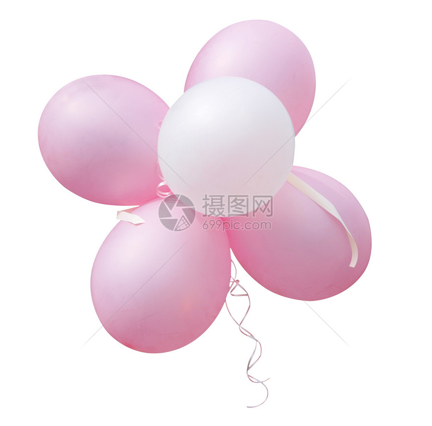 粉红气球团图片